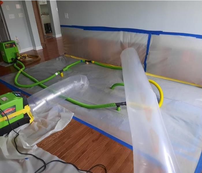 drying system installed in a water damaged home