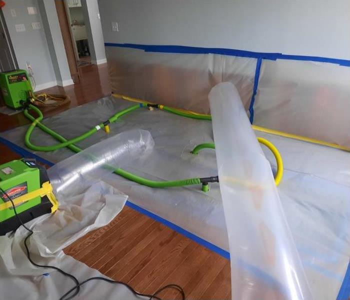 drying system installed in a water damaged home