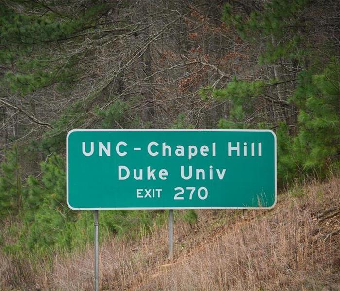 Duke Univ road sign exit info